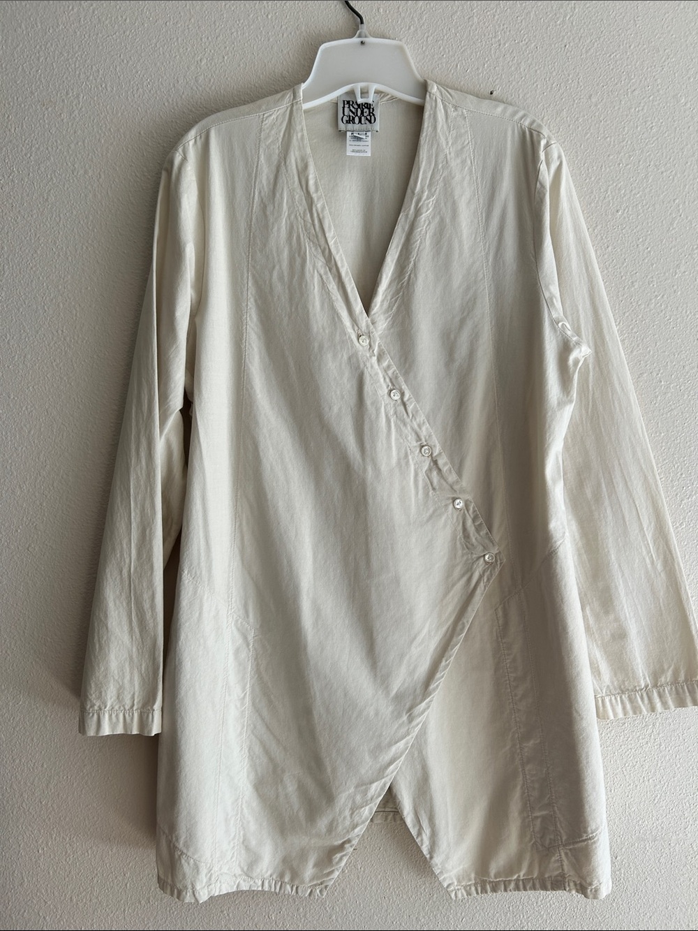 Prairie Underground Cream Wrap-Style Long Sleeve Shirt Jacket - Picture 1 of 6